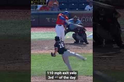 Florida’s STARTING PITCHER hit 3 tanks over 110 mph exit velo on Sunday 😨 #baseball