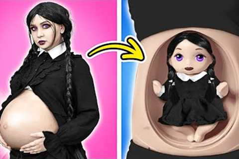 WEDNESDAY is PREGNANT! Extreme Parenting Hacks from Addams Family by La La Life Emoji