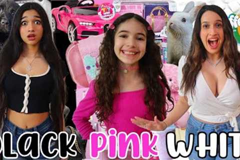 SHOPPING ONLY IN YOUR COLOR!🖤💗🤍NO BUDGET SHOPPING CHALLENGE!