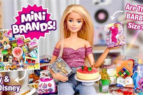 ZURU 5 Surprise Mini Brands + Make It Mini Food! Are They Barbie Doll Size? - Toy &amp; Disney..