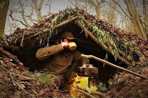 Building Underground Bushcraft Shelter In the Woods | Stealth Dugout Camp For Hunting And Survival