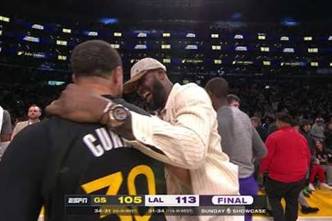 LeBron James &amp; Steph Curry share a moment after Warriors-Lakers 💛