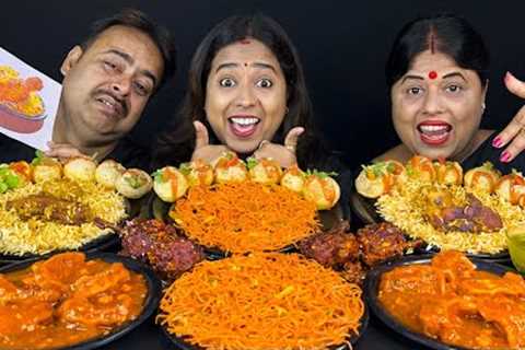 Spicy Chilli Momo, Spicy Noodles, Pani puri, Chicken Biriyani Street Food Eating Challenge😍