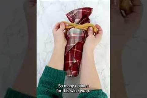 See how I wrap this wine bottle gift! #shorts