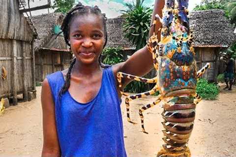 GIANT SEAFOOD on Africa’s Biggest Island! Catch and Cook with Primitive Technology!