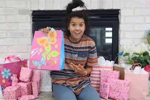 i bought 18 presents for her 18th birthday!
