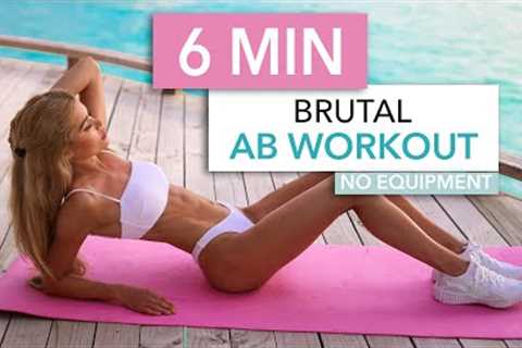 6 MIN BRUTAL AB WORKOUT - intense sixpack workout, short and sweet / No Equipment I Pamela Reif