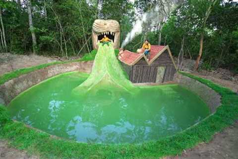 Survival Girl Build And Update Water Slide To Underground Swimming Pool House By Clever Fastest