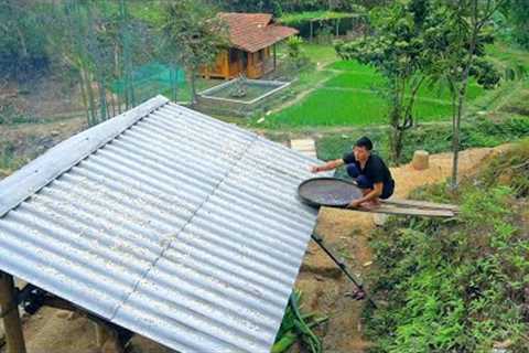 Processing and drying cassava on the roof. Quickly build a firewood warehouse
