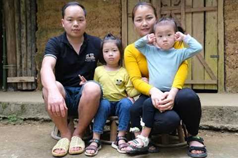 The process of making the dining table and bowl shelf, cook with wife and children. Primitive Skills