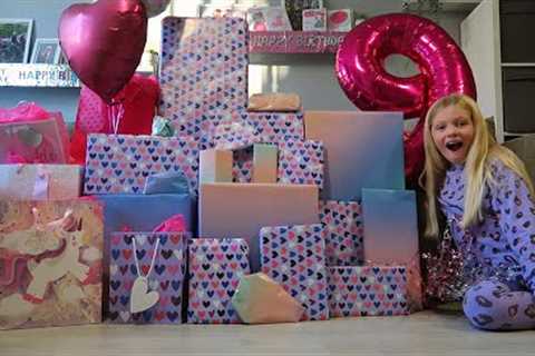 Olivias 9th Birthday Morning Opening Presents