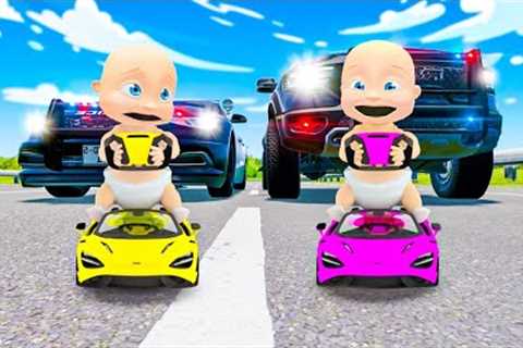 Cops CHASE Babies In MINI RC CARS!