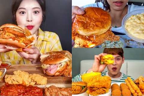 ASMR) Best *Fast Food* KFC Mukbang Compilation | Satisfying *Big Bites*