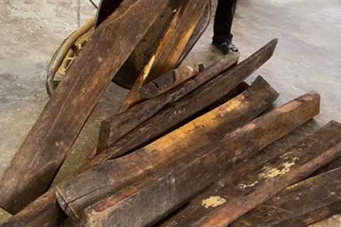 Black Moldy Discarded Roadside Logs Can Also Become A Great Dining Table.