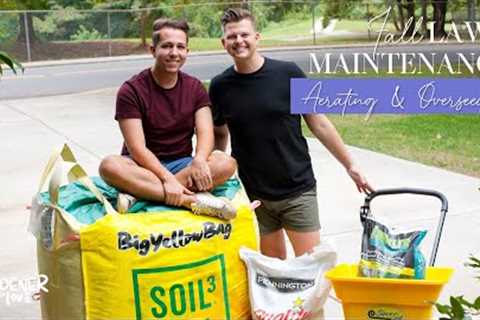 Fall Lawn Maintenance | Aerating &amp; Overseeding Tall Fescue Grass | Gardener in Love
