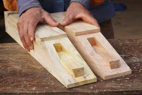 Extreme Traditional Woodworking Joints Skills, HOW TO Connect Straighten The Wooden Bar Firmly