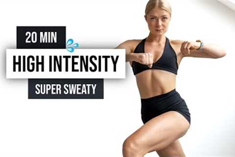 20 MIN SWEATY CARDIO HIIT - QUICK INTENSE ALL STANDING Home Workout with weights