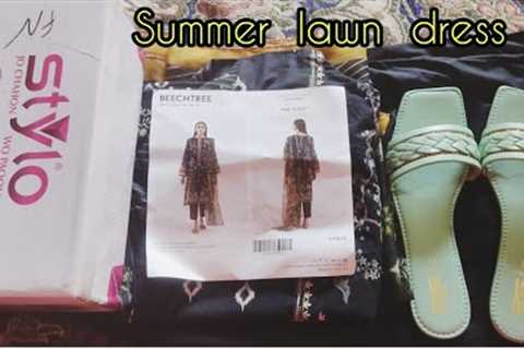 Black colour #Beechtree lawn dress with beautiful #stylo shoes// my first shopping for summer
