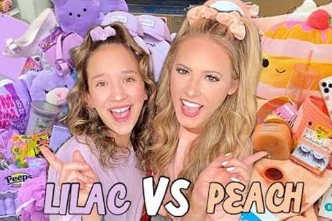 LILAC 🦄🍬VS PEACH 🍑🍄 TARGET SHOPPING CHALLENGE