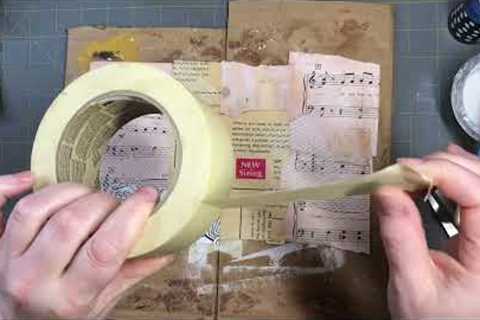 Mixed Media Collage using household items/easy homemade recipe to make your own texture paste