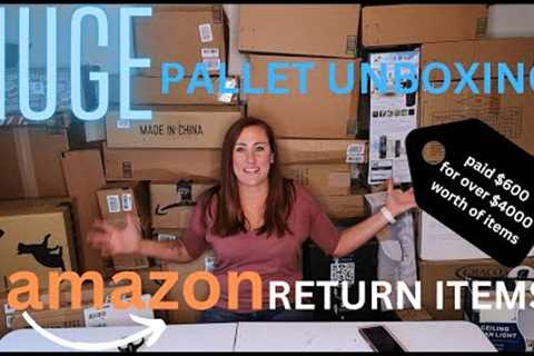 What I found Unboxing a Huge 8ft Pallet Full of Amazon Return Items! Pallet Unboxing Amazon Returns