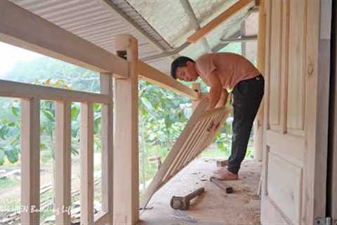 How to make door and railing for wooden house, Technique build woooden house / Thanh Hien's