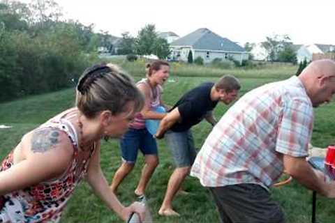 Backyard beer games on Labor Day weekend.