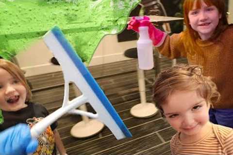 ADLEY &amp; NiKO Cleaning Routine!! Hide n Seek for Pokemon cards at Dads Spacestation and pirate..