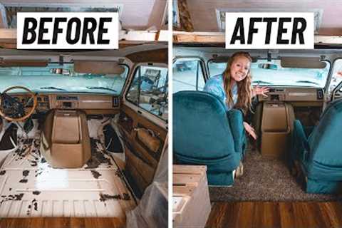 RV Renovation Ep. 21 - Finally Laying NEW CARPET in the Cab!