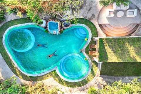 How I Build Millionaire Summer Holiday Underground Swimming Pool Villa House Grass Roof in 199Days