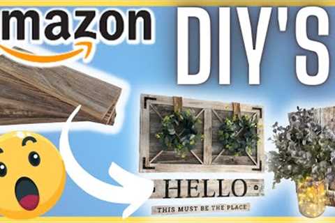 HIGH END AMAZON FARMHOUSE HOME DECOR DIY'S | BEGINNER friendly AMAZON home decor diys ! 🤯