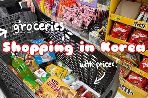 shopping in korea vlog 🇰🇷 supermarket food haul with prices 🛒 expensive or cheap?