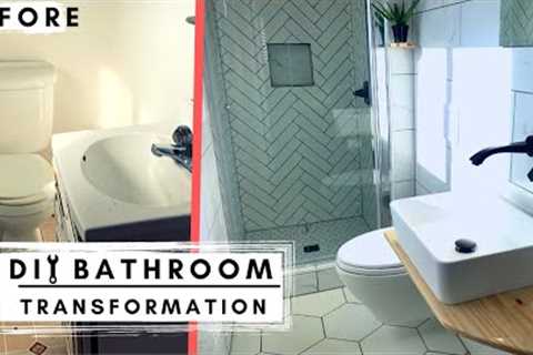 Small Bathroom Remodel Time Lapse [Converting a Half Bath to Full Bath]