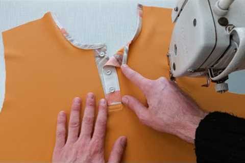 educational program.  Neck stitching with buttons and buttonholes for beginners