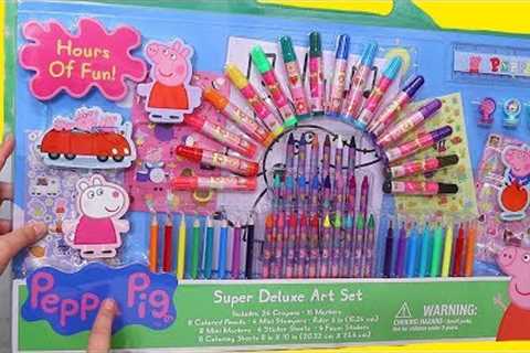 Peppa Pig Giant Coloring Toy Set ! Toys and Dolls Family Fun Activities for Kids 💖 Sniffycat