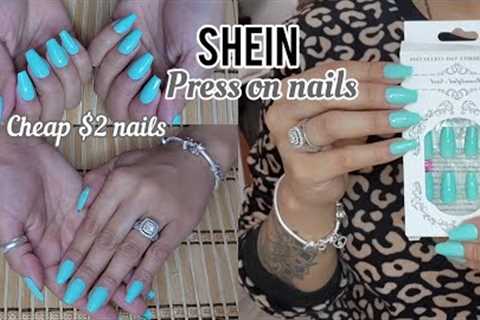 SHEIN PRESS ON NAILS TUTORIAL DIY AT HOME | $2 | MARCH NAILS | MANICURE