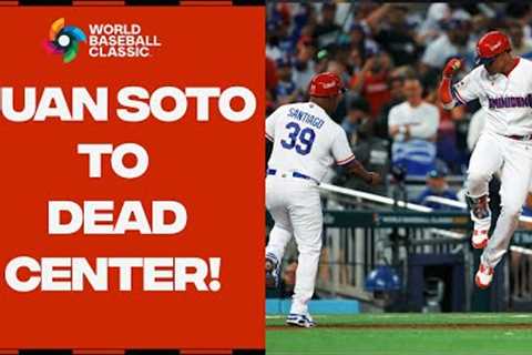 Juan Soto OBLITERATES this ball to dead center in the World Baseball Classic!