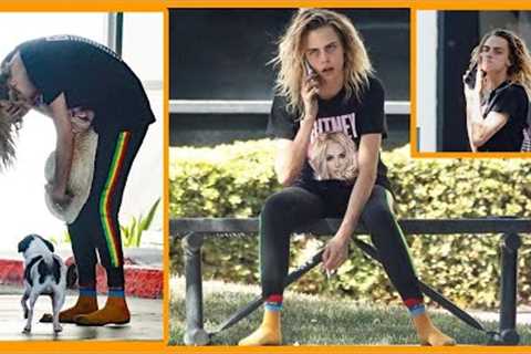 Cara Delevingne Appears Disheveled and Jittery At Airport In Socks
