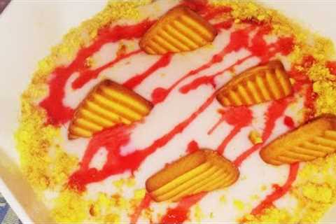 Just 10 Minute Dessert With few Ingredients | Strawberry Flavour Dessert Recipe | No Oven No Baking