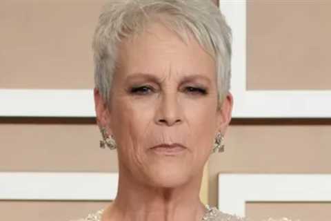 Jamie Lee Curtis Displays Her They/Them Oscar Next to a Prop Butt Plug Award