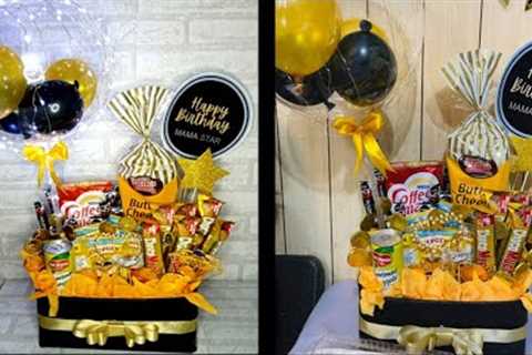 DIY Gift Basket/ Snacks Bouquet/Tutorial Gift Basket Ideas /Gift Hampers/Balloon Bucket Snack Box/