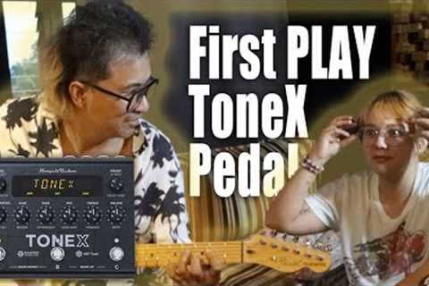 Ely and Audry FIRST time playing an Amp Modeler! | ToneX Pedal IK Multimedia