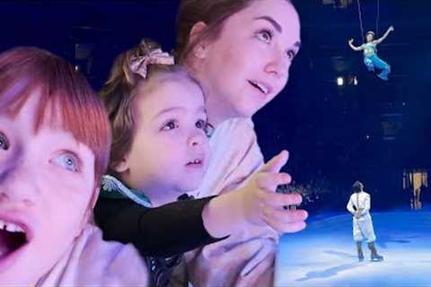 DiSNEY ON iCE with NAVEY!! her First Frozen Princess show!  surprise pokémon party with Adley &amp; ..