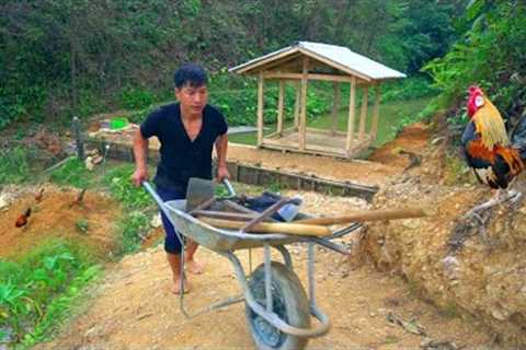 The roof of the hut is solidly tiled. Leveling the land with a tortoise cart - Peaceful life