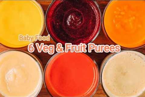 6-10 months baby food - vegetables puree &amp; fruit puree | stage 1 homemade baby food