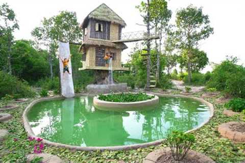 Survival Girl Living Alone Best Top Building A Water Slide From House To Underground Swimming Pools
