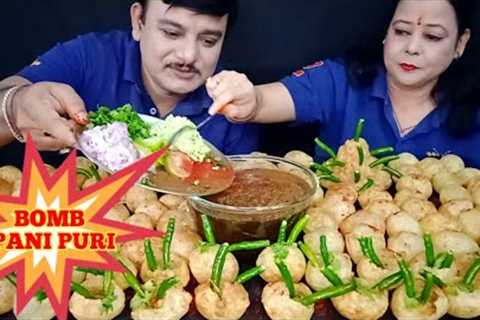 ASMR EATING 100X SPICY🔥🌶 *INDIAN STREET FOOD*CHILLI PANI PURI🌶GOLGAPPA🥵PUCHKA..