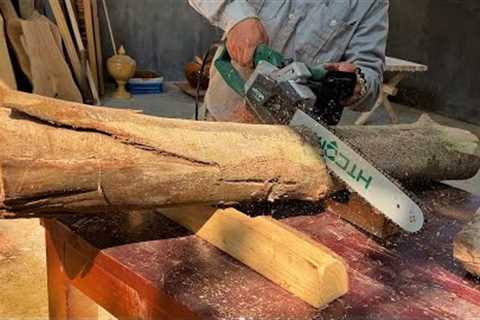 The Simple But Amazing Woodworking Ideas // An Incredibly Easy Outdoor Table Of Large Stumps