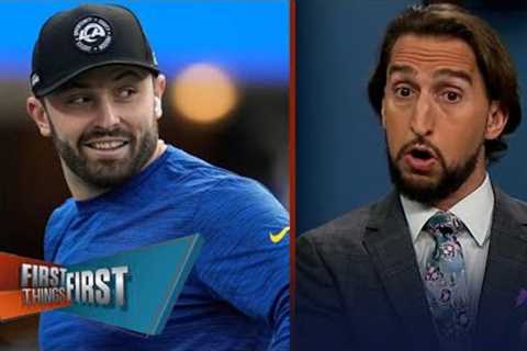 First Things First | Baker Mayfield won't try to be Tom Brady!  I'm going to be me | Nick reacts