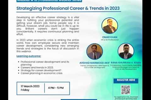 Strategizing Professional Career and Trends in 2023 - Webinar